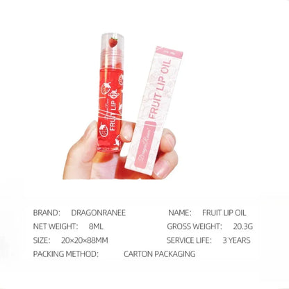 Óleo Labial Roller Hidratante 8ml - Gloss Nutritivo Transparente Abacate Frutas Cuidado Labial