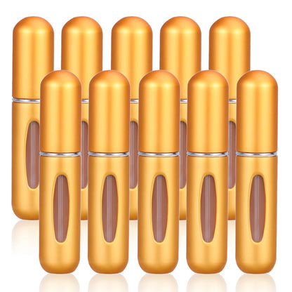Kit de 10 botellas de perfume rellenables de 5 ml (vacías y rellenables) para viajes, cosméticos y cuadernos.