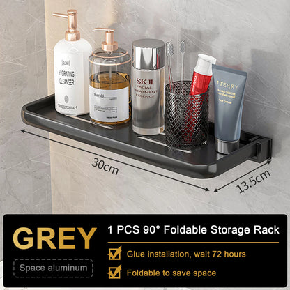 Prateleira Dobrável de Armazenamento para Banheiro – Estante para Banheiro Adequada para Banheiro, Cozinha e Lavanderia, de Parede