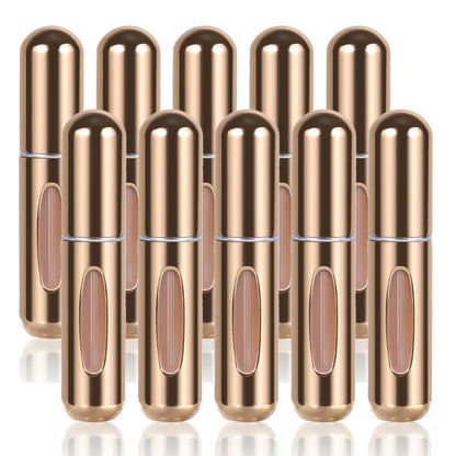 Kit de 10 botellas de perfume rellenables de 5 ml (vacías y rellenables) para viajes, cosméticos y cuadernos.