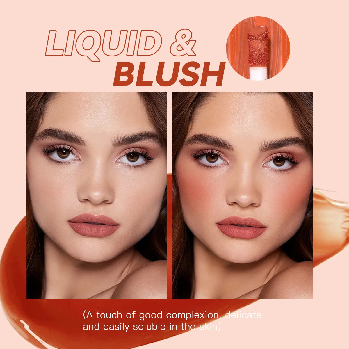 Blush Líquido Mate Alta Pigmentação Longa Duração
