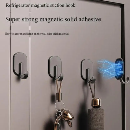 Reinforced Magnetic Hook – Strong Support for Kitchen, Refrigerator, Keys, and Towels | No Drilling Required Installation | Multifunctional Hook for Bathroom and Organization