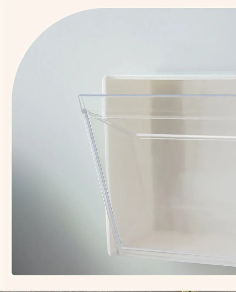 Caixa de Armazenamento de Parede em Plástico – Organizador Adesivo para Cotonetes, Maquilhagem, Acessórios e Joias | Caixa à Prova de Poeira para Casa de Banho