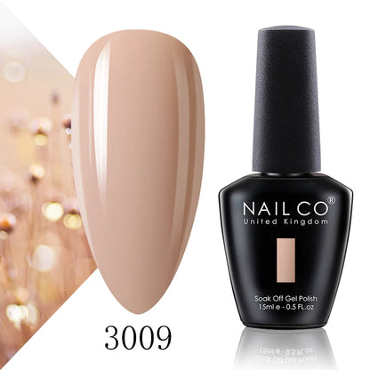 NAILCO Gel Nail Polish 15ml Dark Red Series – UV Glitter Colors Professional Semi-Permanent Manicure