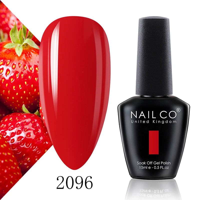 NAILCO Gel Nail Polish 15ml Dark Red Series – UV Glitter Colors Professional Semi-Permanent Manicure