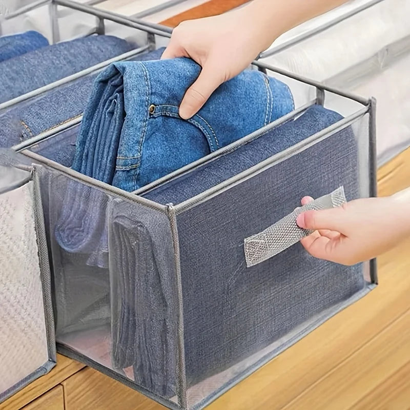 Organizador Roupeiro Dobrável 7 Compartimentos - Divisor Armário Lavável Jeans T-Shirts Roupa