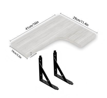 Prateleiras de Canto Flutuantes em Madeira | Design Moderno para Parede | Decoração e Arrumação