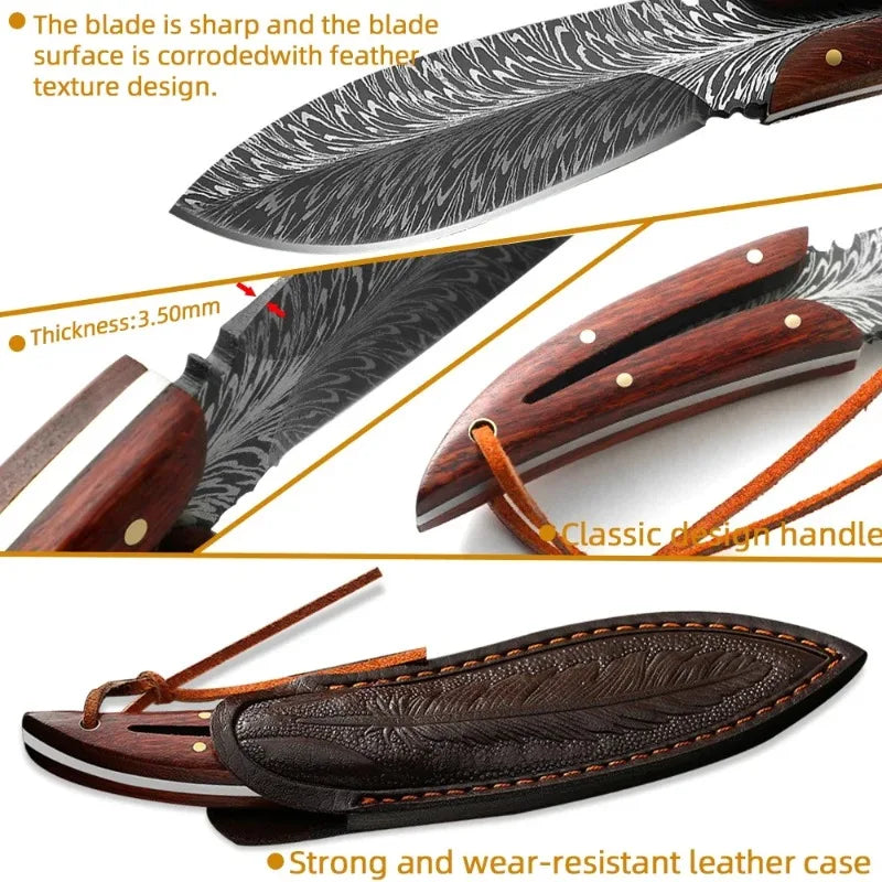 Faca de Desossa Profissional | Faca de Chef Afiada | Textura Premium com Bainha | Utensílio Culinário