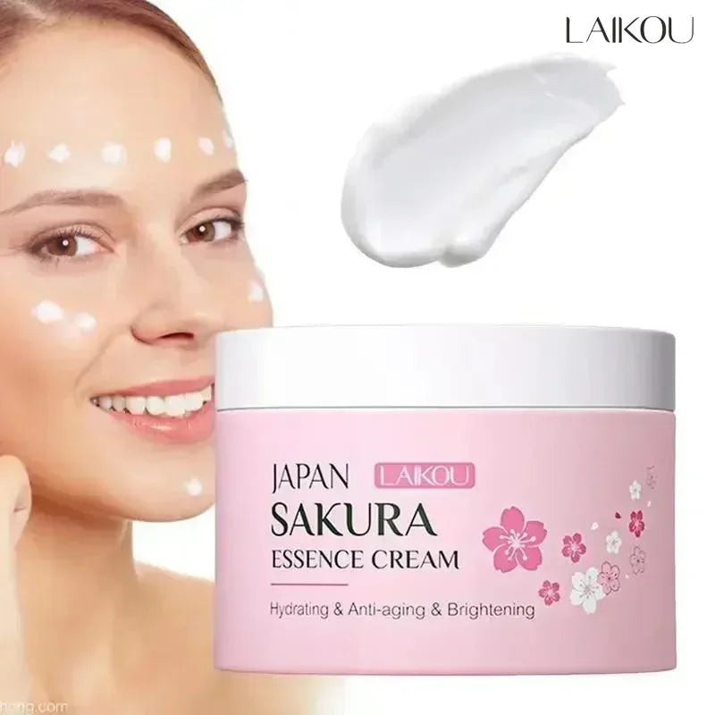 Crema hidratante LAIKOU Sakura 25 g: iluminadora, nutritiva, control de grasa, reparadora e hidratación profunda.