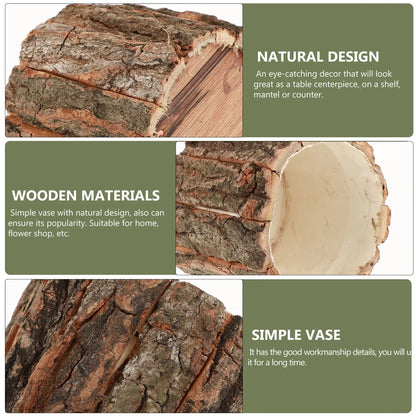 Cachepô Madeira Casca Natural Rústico