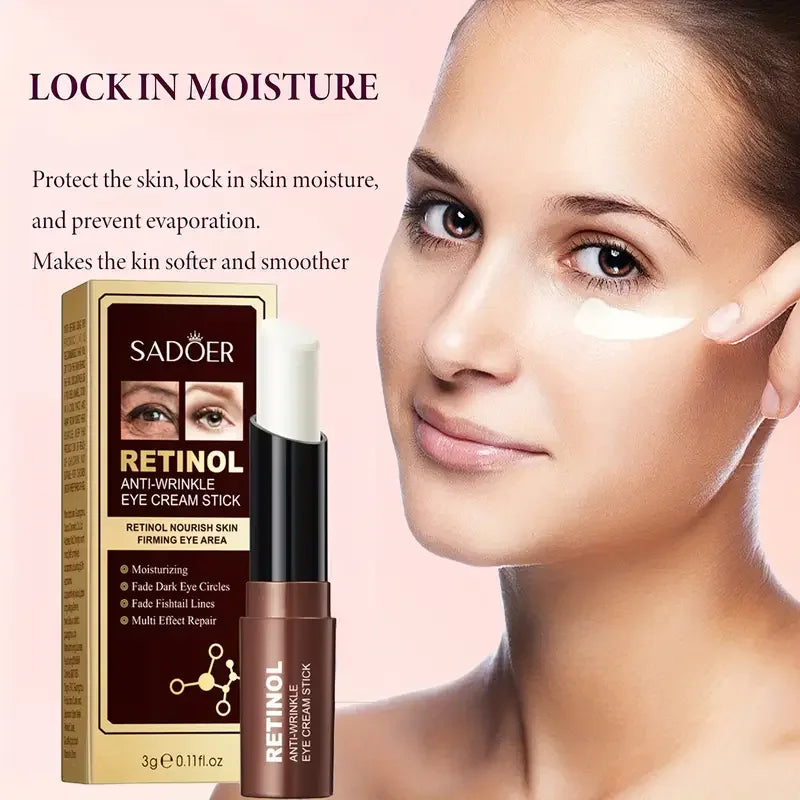 Stick Creme Olhos Retinol Anti-Olheiras - Hidratação Firmeza Iluminador Contorno Olhos Prático