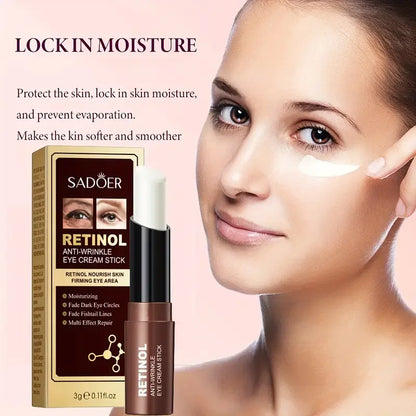 Stick Creme Olhos Retinol Anti-Olheiras - Hidratação Firmeza Iluminador Contorno Olhos Prático