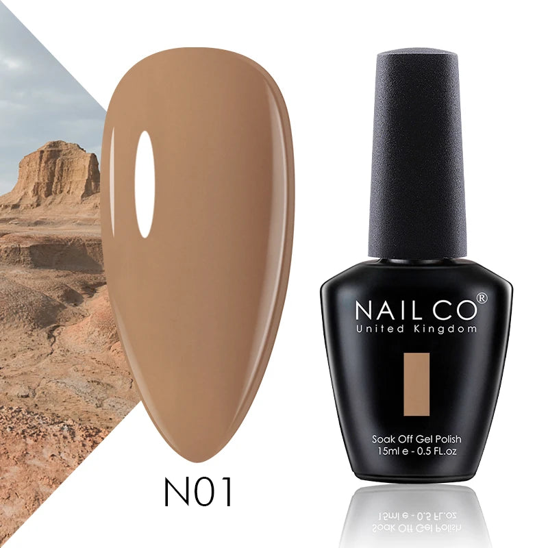 NAILCO Gel Nail Polish 15ml Dark Red Series – UV Glitter Colors Professional Semi-Permanent Manicure