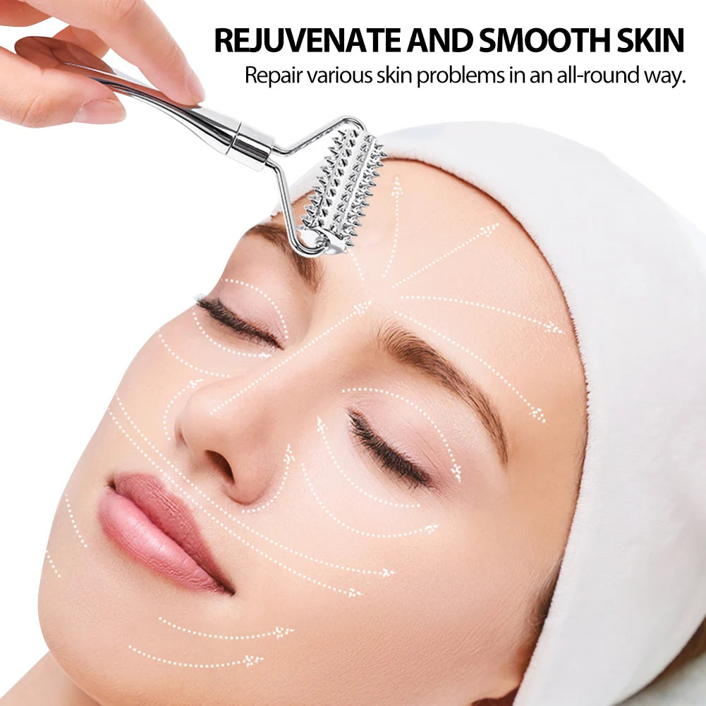 Roller Massageador Facial e Olhos | Anti-Olheiras e Bolsas | Lifting Pescoço | Remoção de Rugas | Rejuvenescimento