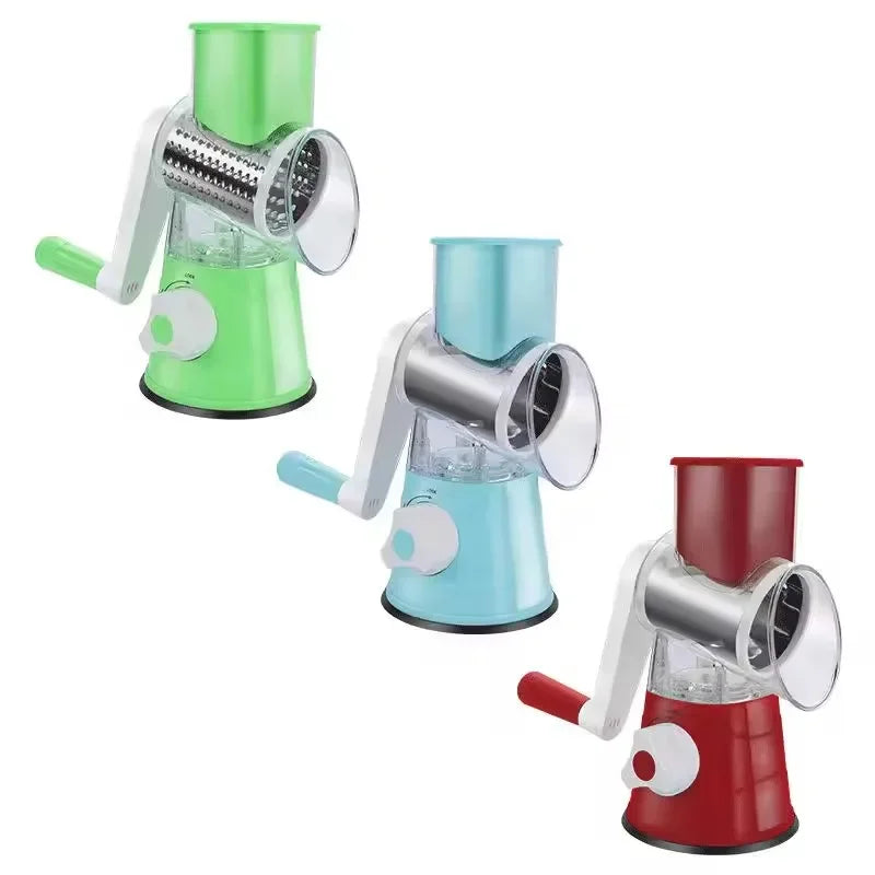 Cortador manual de verduras 3 en 1 | Espiralizador redondo para patatas, verduras y hortalizas | Accesorio práctico de cocina