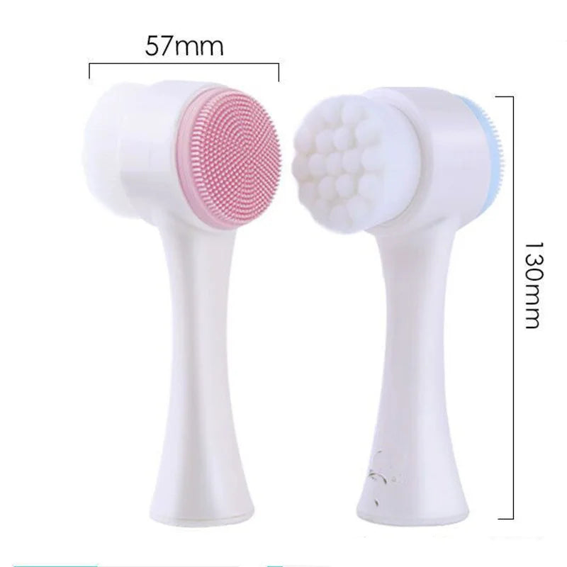 Escova Limpeza Facial Silicone Dupla Face 3D