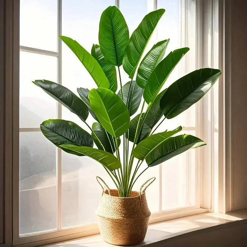 Palmeira Artificial 18 Folhas – Árvore Tropical Grande Bananeira Decorativa Toque Real Casa Jardim Festa 2025