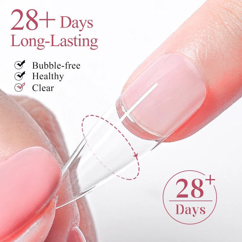 Gel 3-em-1 para Tips Transparente UV/LED - Extensão Unhas com Adesão Forte