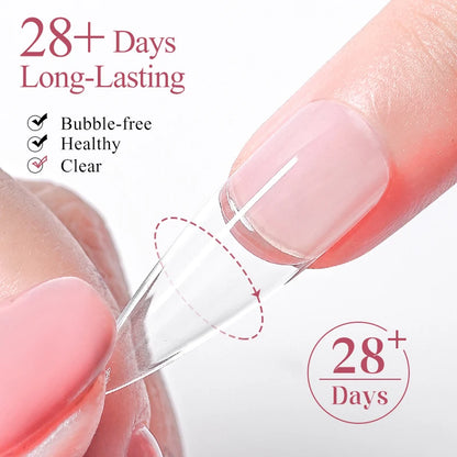 Gel 3-em-1 para Tips Transparente UV/LED - Extensão Unhas com Adesão Forte