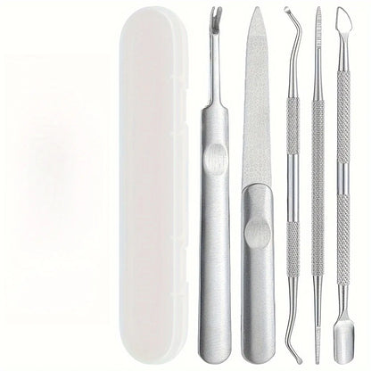 Kit Manicure e Pedicure Aço Inoxidável Profissional - Ferramentas Completas para Cuidado de Unhas