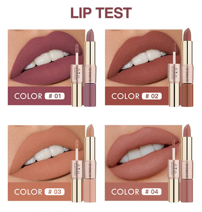 Batom 2 em 1 Matte e Gloss 12 Cores
