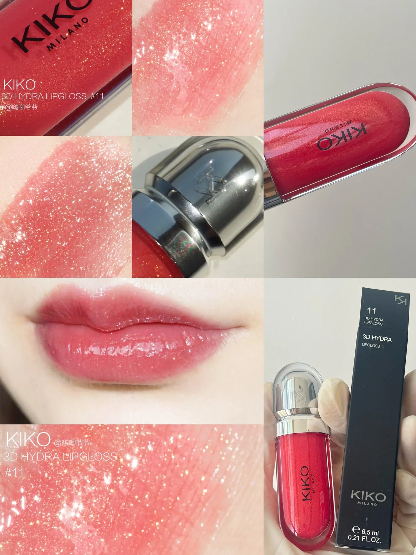Brillo de labios KIKO 3D Hydra Mirror: brillante, perlado, voluminizador, intransferible