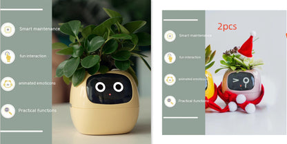 Smart Pot with Expressions and Sensors – Over 49 Expressions, 7 Smart Sensors and AI Chip, Making Plant Growing Easier and More Fun