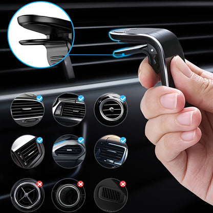 Magnetic Car Phone Holder L-Shaped – Magnetic Smartphone Holder for Automotive Dashboard