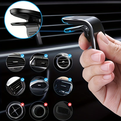 Magnetic Car Phone Holder L-Shaped – Magnetic Smartphone Holder for Automotive Dashboard