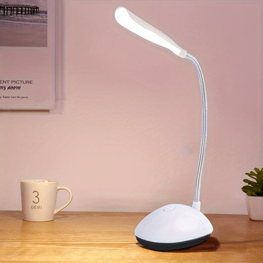 Lámpara de escritorio LED: mini luz nocturna para leer y estudiar, protege los ojos, funciona con 3 pilas AAA, ideal para la oficina, el dormitorio o la mesita de noche.