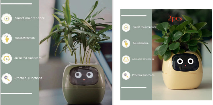 Smart Pot with Expressions and Sensors – Over 49 Expressions, 7 Smart Sensors and AI Chip, Making Plant Growing Easier and More Fun