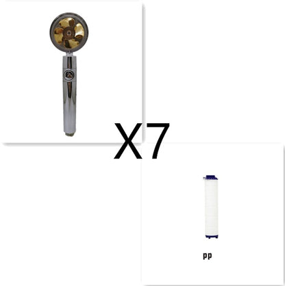 360° Rotating Shower Head – Water Saving, High Pressure, Turbo with Mini Fan, Premium ABS