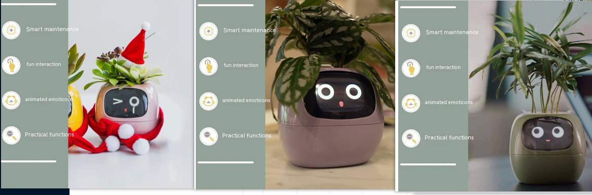 Smart Pot with Expressions and Sensors – Over 49 Expressions, 7 Smart Sensors and AI Chip, Making Plant Growing Easier and More Fun