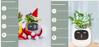 Smart Pot with Expressions and Sensors – Over 49 Expressions, 7 Smart Sensors and AI Chip, Making Plant Growing Easier and More Fun