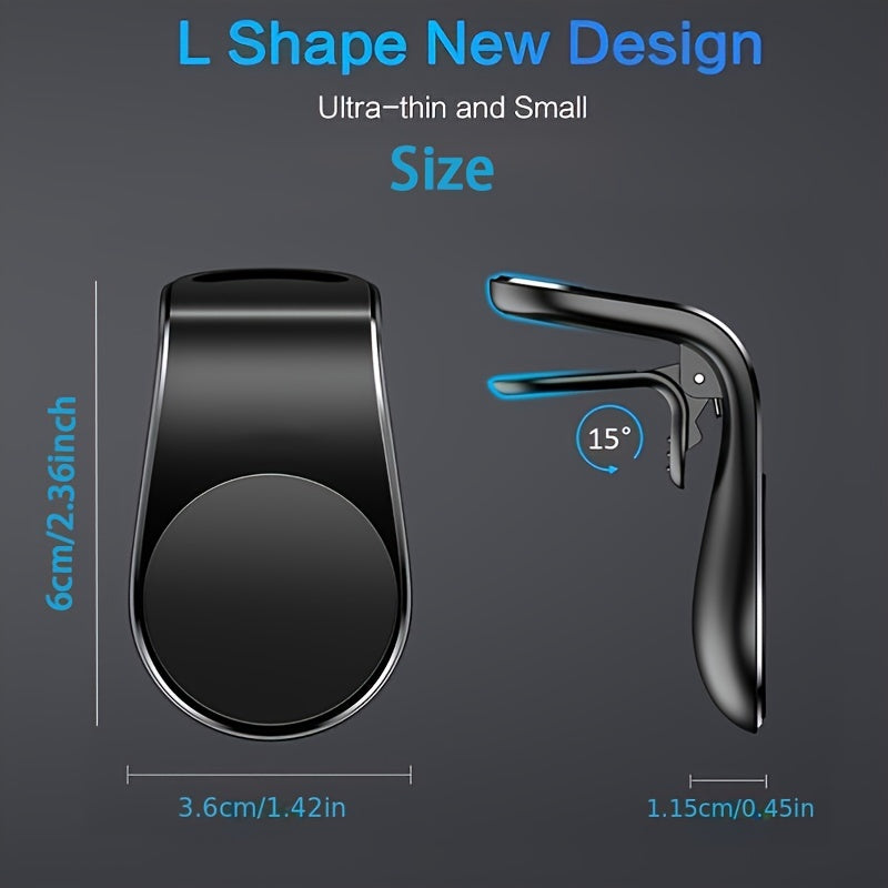 Magnetic Car Phone Holder L-Shaped – Magnetic Smartphone Holder for Automotive Dashboard