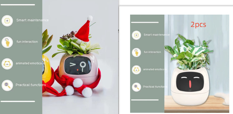 Smart Pot with Expressions and Sensors – Over 49 Expressions, 7 Smart Sensors and AI Chip, Making Plant Growing Easier and More Fun