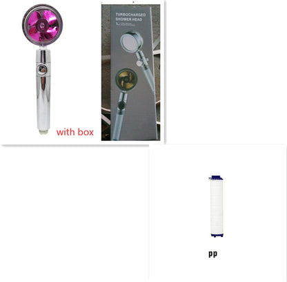 360° Rotating Shower Head – Water Saving, High Pressure, Turbo with Mini Fan, Premium ABS