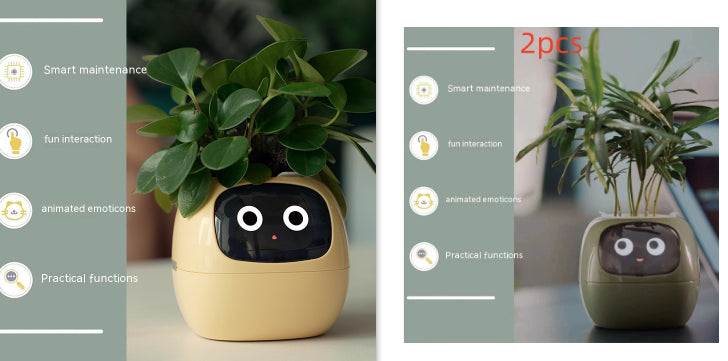 Smart Pot with Expressions and Sensors – Over 49 Expressions, 7 Smart Sensors and AI Chip, Making Plant Growing Easier and More Fun