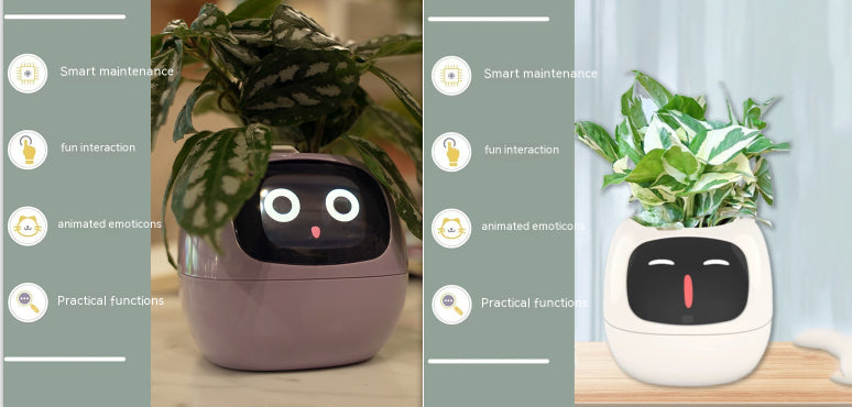 Smart Pot with Expressions and Sensors – Over 49 Expressions, 7 Smart Sensors and AI Chip, Making Plant Growing Easier and More Fun