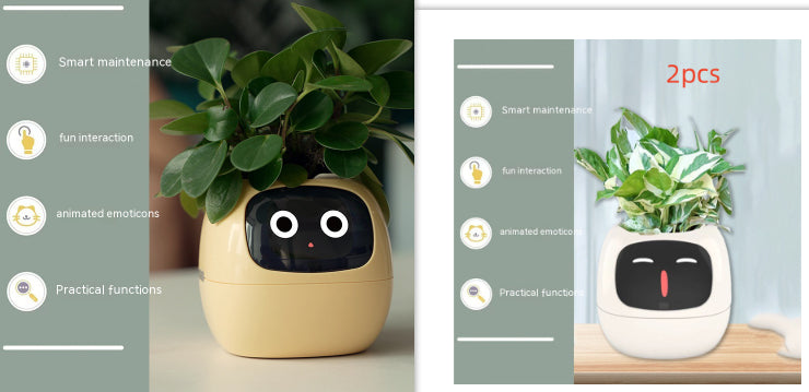 Smart Pot with Expressions and Sensors – Over 49 Expressions, 7 Smart Sensors and AI Chip, Making Plant Growing Easier and More Fun