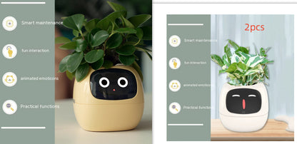 Smart Pot with Expressions and Sensors – Over 49 Expressions, 7 Smart Sensors and AI Chip, Making Plant Growing Easier and More Fun