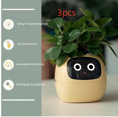 Smart Pot with Expressions and Sensors – Over 49 Expressions, 7 Smart Sensors and AI Chip, Making Plant Growing Easier and More Fun