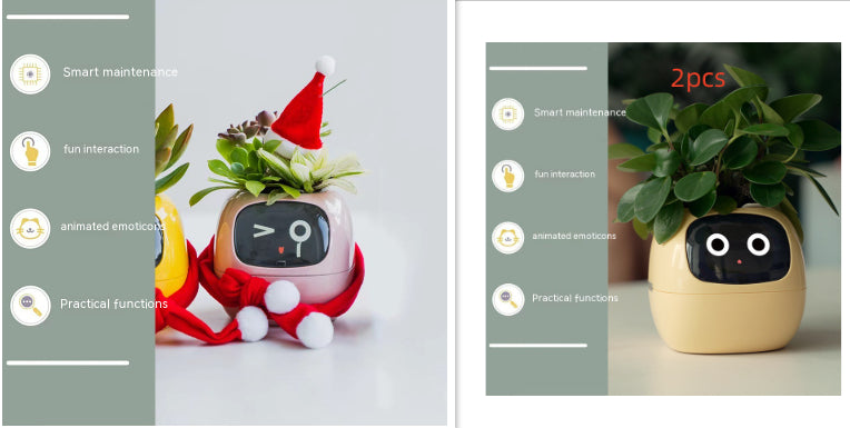 Smart Pot with Expressions and Sensors – Over 49 Expressions, 7 Smart Sensors and AI Chip, Making Plant Growing Easier and More Fun