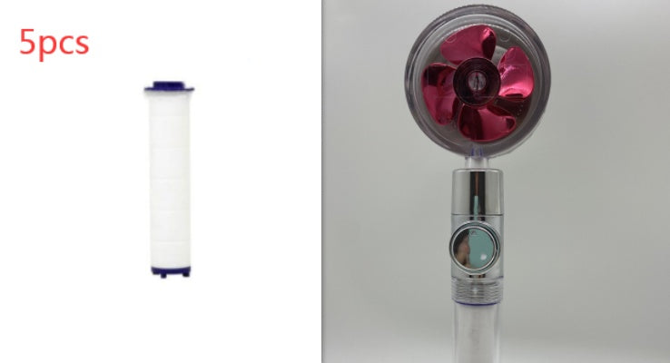 360° Rotating Shower Head – Water Saving, High Pressure, Turbo with Mini Fan, Premium ABS