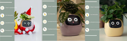Smart Pot with Expressions and Sensors – Over 49 Expressions, 7 Smart Sensors and AI Chip, Making Plant Growing Easier and More Fun