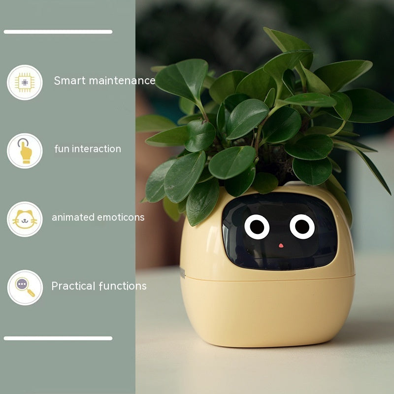 Smart Pot with Expressions and Sensors – Over 49 Expressions, 7 Smart Sensors and AI Chip, Making Plant Growing Easier and More Fun