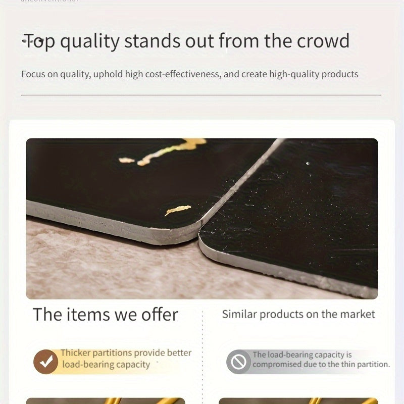 Organizador de Banheiro Duplo DONGZHANGGUI – Prateleiras Metálicas Elegantes com Base em Formato de Orelhas de Gato, Ideal para Cosméticos, Skincare e Perfumes